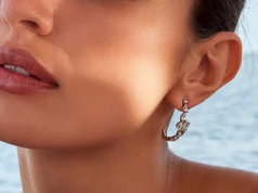 Diamond Hoop Earrings and Fine Necklaces in Contemporary Bridal Styling