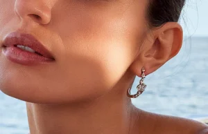 Diamond Hoop Earrings and Fine Necklaces in Contemporary Bridal Styling