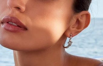 Diamond Hoop Earrings and Fine Necklaces in Contemporary Bridal Styling